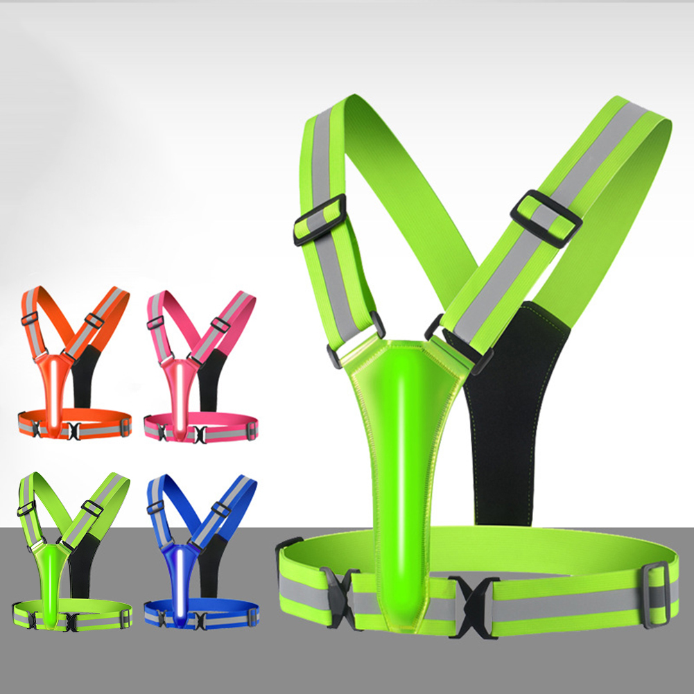 Cycling Gear Vest - سترة ركض LED مع USB ،