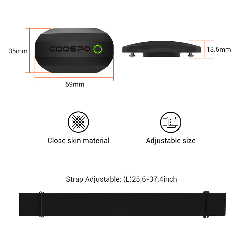 COOSPO H808S مستشعر معدل ضربات - مراجعة Cycling Zwift وسعره
